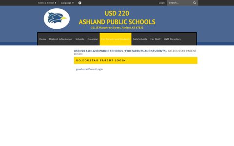 Go.Edustar Parent Login - USD 220 Ashland Public Schools