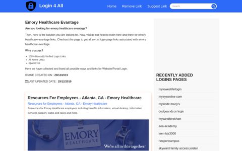emory healthcare evantage - Official Login Page [100% Verified]