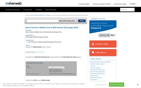 How to access a Mailbox from a Web browser (Exchange 2013)