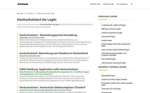Hochschulstart De Login ❤️ One Click Access - iLoveLogin