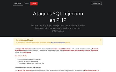 Ataques SQL Injection en PHP - Diego Lázaro