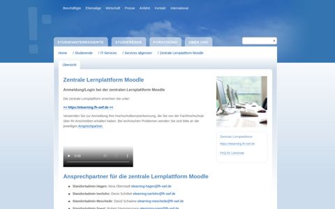 FH-SWF Zentrale Lernplattform Moodle