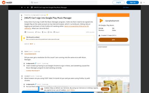 [HELP] Can't sign into Google Play Music Manager - Reddit