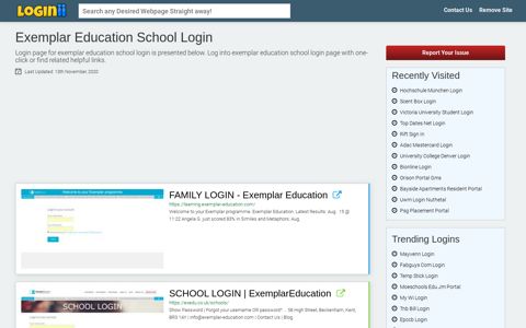 Exemplar Education School Login - Loginii.com