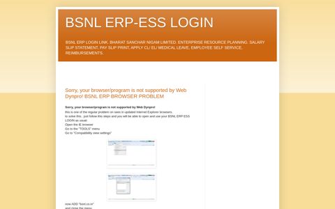 BSNL ERP-ESS LOGIN
