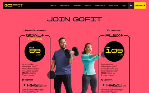 Monthly Gym Membership & Passes | GoFit Malaysia