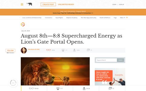 August 8th—8:8 Supercharged Energy as Lion's Gate Portal ...