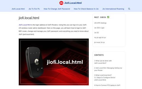 JioFi.Local.Html - Everything You Need to Know (JioFi Login ...