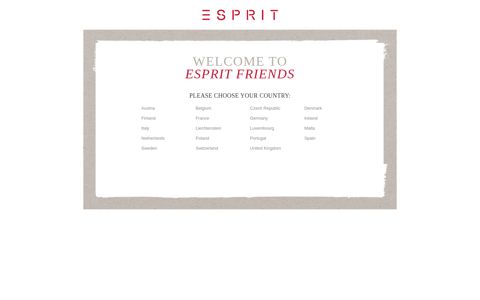 Esprit Friends || Select your country