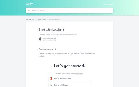 Start with Letsignit | Letsignit Help Center