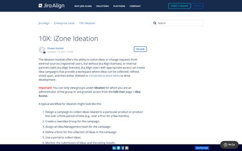10X: iZone Ideation – Jira Align