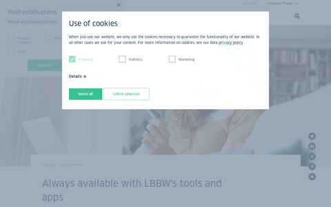 Always available with LBBW's tools and apps