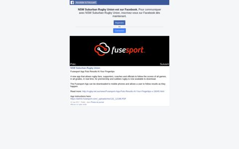 NSW Suburban Rugby Union - Fusesport App Puts Results At ...