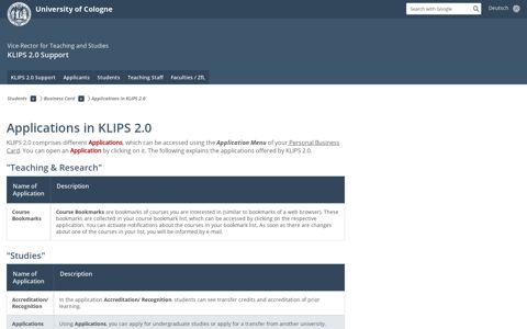 Applications in KLIPS 2.0