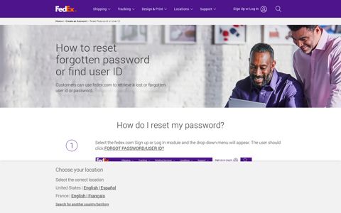 Reset Forgotten Password or User ID | FedEx