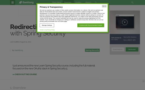 Redirecting Logged-in Users with Spring Security | Baeldung
