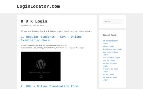 K U K Login - LoginLocator.Com