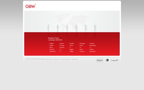 GBW: Shopper Portal Language Selection