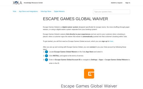 Escape Games Global Waiver – Xola