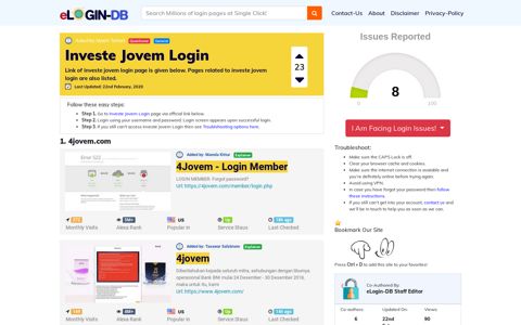Investe Jovem Login - A database full of login pages from all over ...