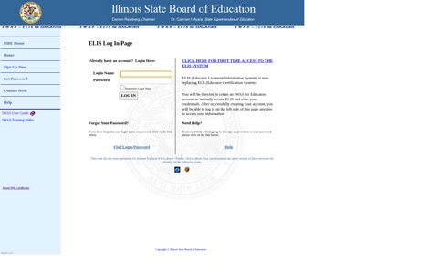 ELIS Log In Page - Illinois State Board of Education