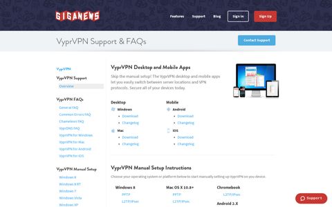VyprVPN Support & FAQ | Giganews