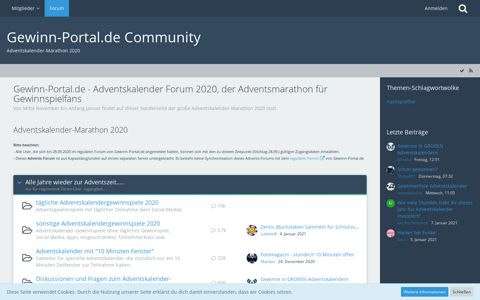 Adventskalender Forum 2020, der ... - Gewinn-Portal.de