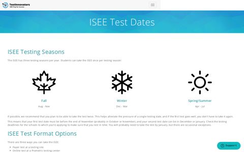 ISEE Test Dates | ISEE Practice Test by Test Innovators