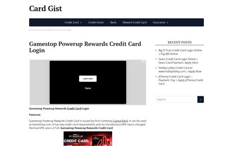 Gamestop Powerup Rewards Credit Card Login | Card Gist