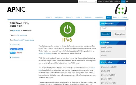 You have IPv6. Turn it on. | APNIC Blog