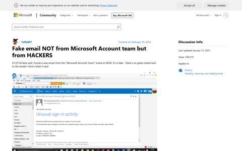 Fake email NOT from Microsoft Account team but from ...