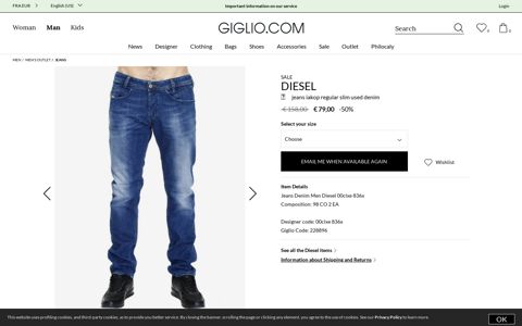 jeans iakop regular slim used denim | Jeans Diesel Men ...
