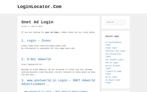 Gnet Ad Login - LoginLocator.Com