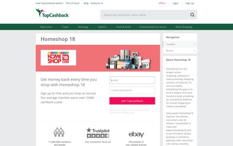 Homeshop 18 Offers, Cashback & Coupons | TopCashback