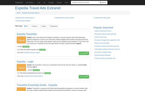 Expedia Travel Ads Extranet - Travel AZ