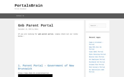Gnb Parent - Parent Portal - Government Of New Brunswick