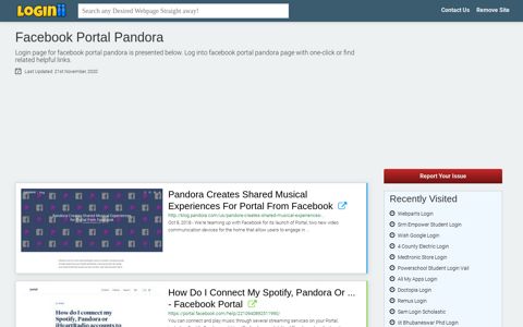 Facebook Portal Pandora - Loginii.com