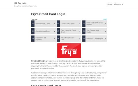 Fry's Credit Card Login - - Bill Pay Help