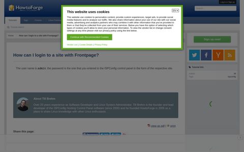 How can I login to a site with Frontpage? - HowtoForge