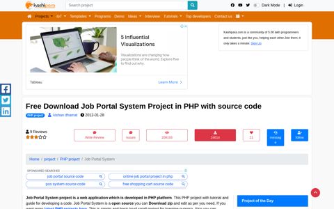 Free Download Job Portal System Project in PHP with Source ...