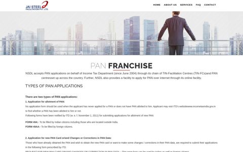 pan franchise - Home | Jai Steel Facilitation Pvt. Ltd.