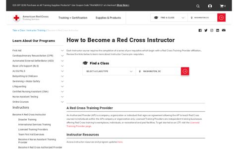 Instructor Course Fact Sheets, Materials & Links | Red Cross