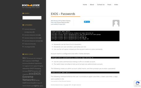 EXOS – Passwords – Extreme Networks Guru