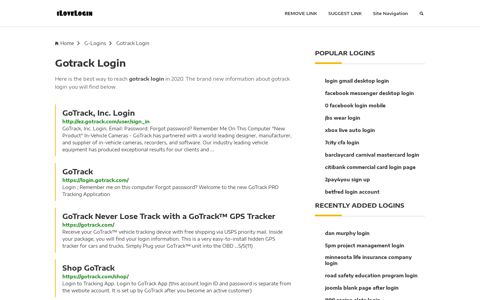 Gotrack Login ❤️ One Click Access