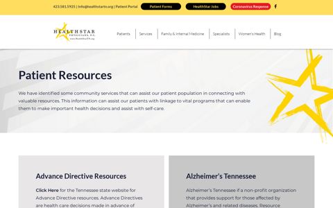 Patient Resources | HealthStar Physicians | Tennessee