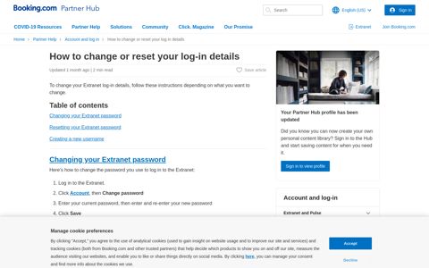 How to reset your Extranet log-in details | Booking.com for ...
