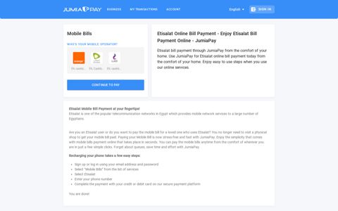 Get Etisalat Bill Payment Methods When You Use JumiaPay ...