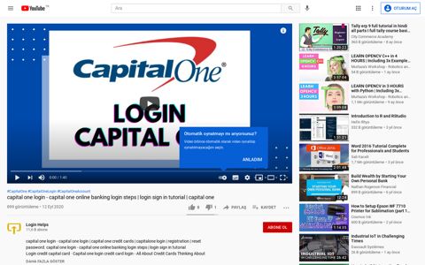capital one online banking login steps | login sign ... - YouTube