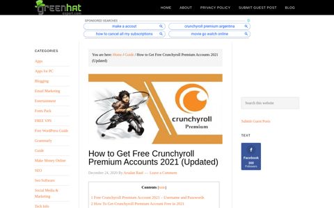 How to Get Free Crunchyroll Premium Accounts 2020 (Updated)