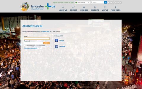 Account Log In | City of Lancaster